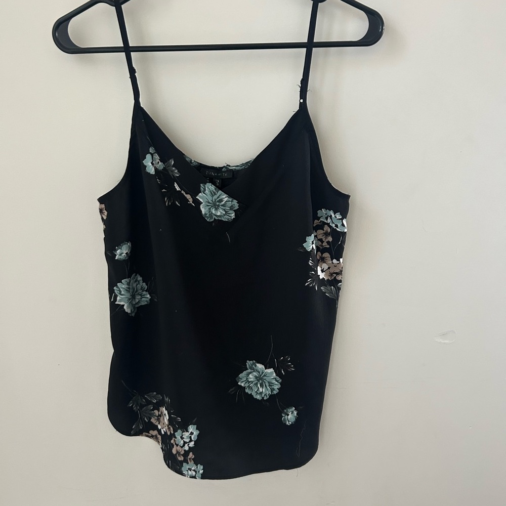 Floral Black Camisole Top